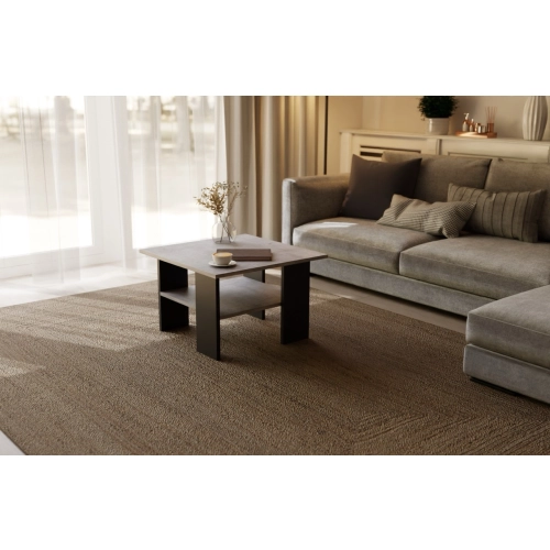 Stolik kawowy kwadratowy ST1 beton/czarny 60x60 cm